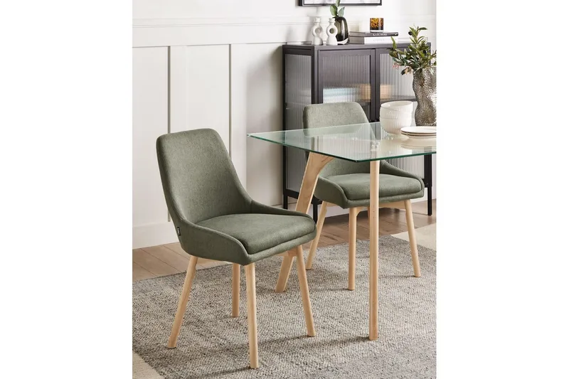Setti, 2 ruokatuolia Melfort - Vihreä, vaalea puu - Huonekalut - Tuoli & nojatuoli - Ruokapöydän tuolit