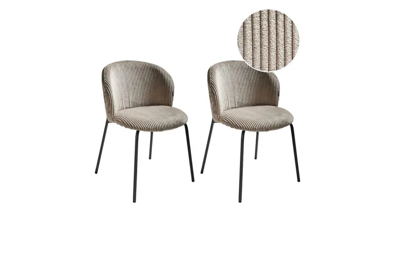 Setti, 2 ruokatuolia Miles, Beige, musta