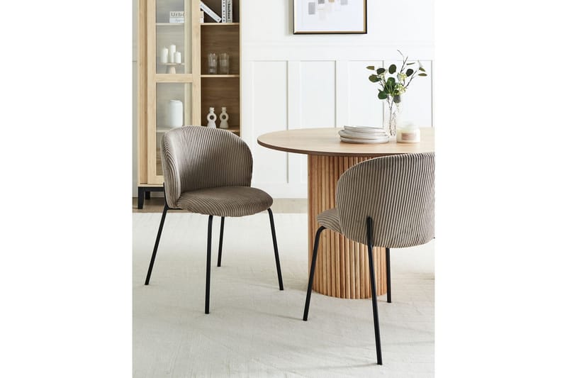 Setti, 2 ruokatuolia Miles - Beige, musta - Huonekalut - Tuoli & nojatuoli - Ruokapöydän tuolit