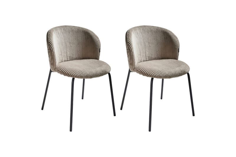 Setti, 2 ruokatuolia Miles - Beige, musta - Huonekalut - Tuoli & nojatuoli - Ruokapöydän tuolit