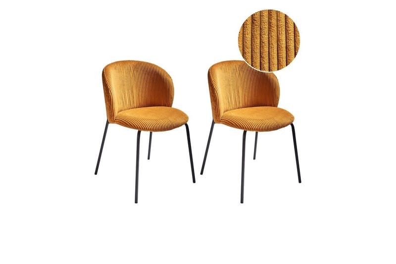 Setti, 2 ruokatuolia Miles - Oranssi, musta - Huonekalut - Tuoli & nojatuoli - Ruokapöydän tuolit