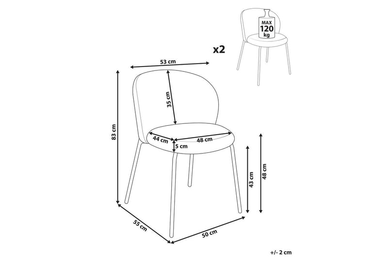 Setti, 2 ruokatuolia Miles - Oranssi, musta - Huonekalut - Tuoli & nojatuoli - Ruokapöydän tuolit