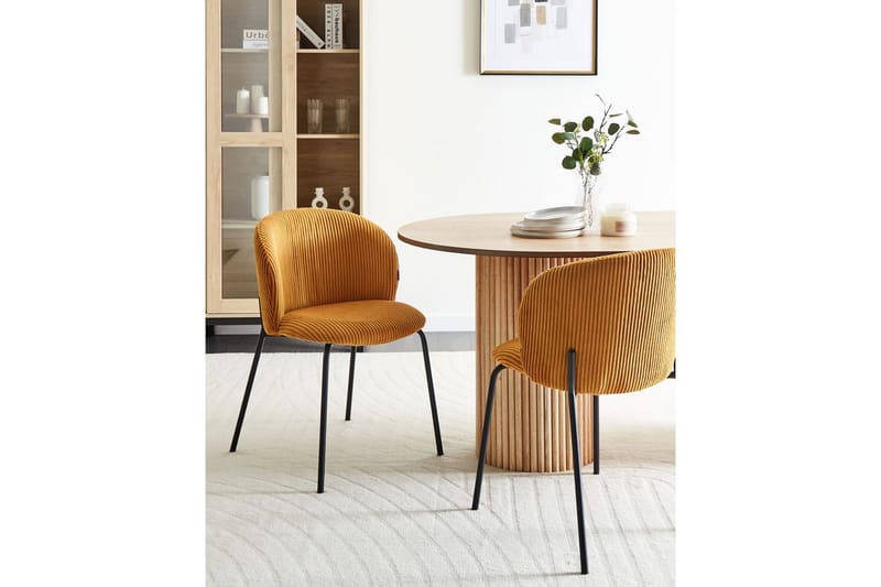 Setti, 2 ruokatuolia Miles - Oranssi, musta - Huonekalut - Tuoli & nojatuoli - Ruokapöydän tuolit