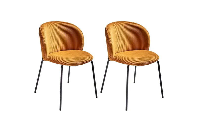 Setti, 2 ruokatuolia Miles - Oranssi, musta - Huonekalut - Tuoli & nojatuoli - Ruokapöydän tuolit