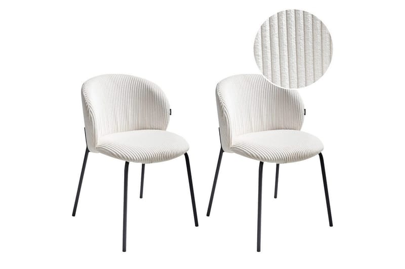 Setti, 2 ruokatuolia Miles, Valkoinen, Musta
