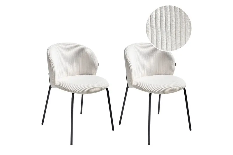 Setti, 2 ruokatuolia Miles, Valkoinen, Musta