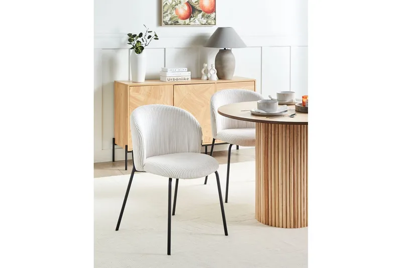 Setti, 2 ruokatuolia Miles - Valkoinen, Musta - Huonekalut - Tuoli & nojatuoli - Ruokapöydän tuolit