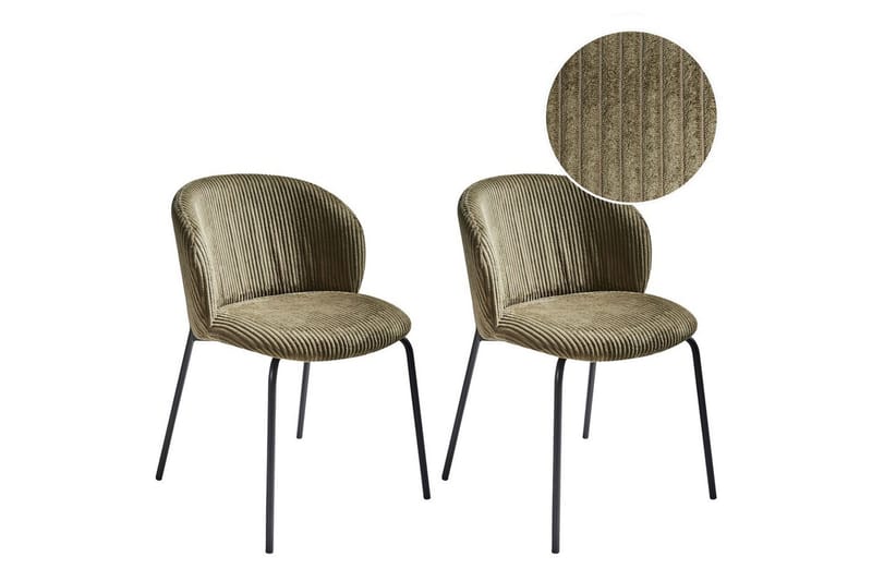 Setti, 2 ruokatuolia Miles - Vihreä, musta - Huonekalut - Tuoli & nojatuoli - Ruokapöydän tuolit
