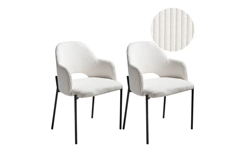 Setti, 2 ruokatuolia Raton, Valkoinen, Musta