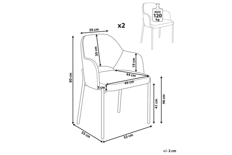 Setti, 2 ruokatuolia Raton - Valkoinen, Musta - Huonekalut - Tuoli & nojatuoli - Ruokapöydän tuolit