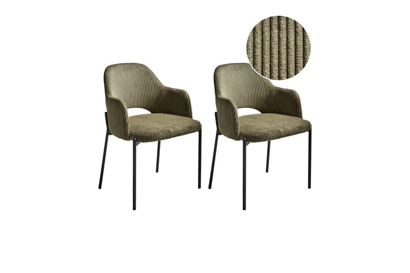 Setti, 2 ruokatuolia Raton, Vihreä, musta