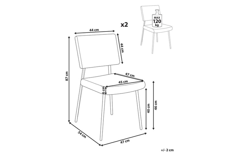 Setti, 2 ruokatuolia Sturgis - Beige, musta - Huonekalut - Tuoli & nojatuoli - Ruokapöydän tuolit