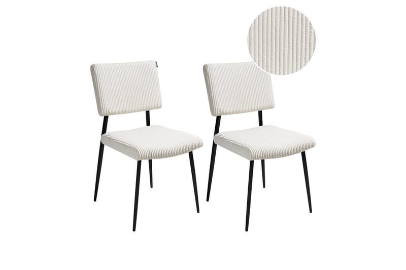 Setti, 2 ruokatuolia Sturgis, Valkoinen, Musta