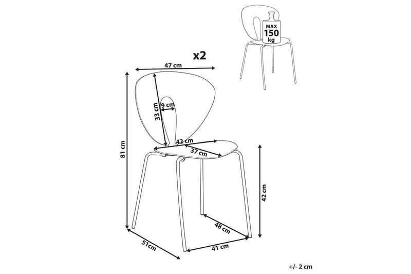 Setti, 2 ruokatuolia Tracy - Vihreä, hopea - Huonekalut - Tuoli & nojatuoli - Ruokapöydän tuolit