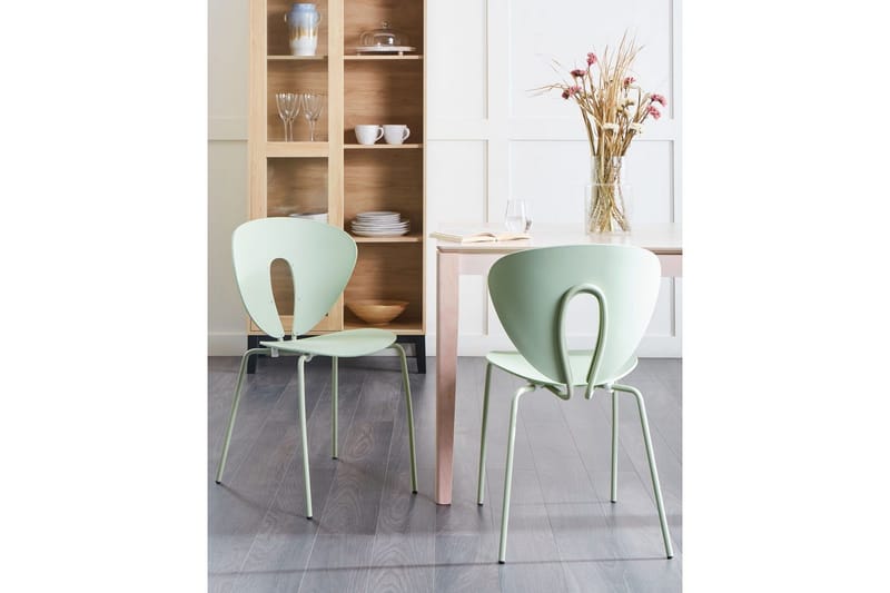 Setti, 2 ruokatuolia Tracy - Vihreä, hopea - Huonekalut - Tuoli & nojatuoli - Ruokapöydän tuolit