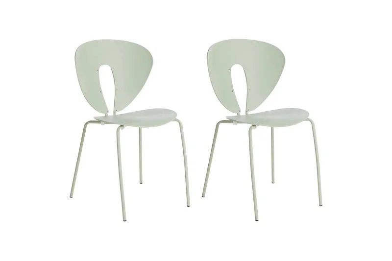 Setti, 2 ruokatuolia Tracy, Vihreä, hopea