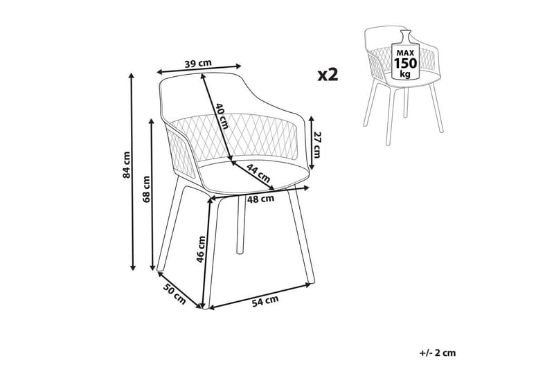 Setti kahdesta ruokatuolista Almira - Harmaa - Huonekalut - Tuoli & nojatuoli - Ruokapöydän tuolit
