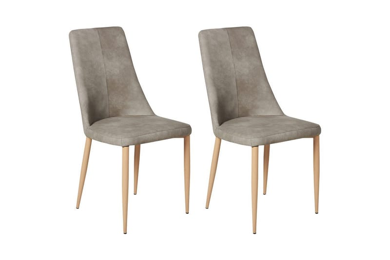 Setti kahdesta ruokatuolista Clayton, Harmaa, Vaalea puu, Harmaa, vaalea puu