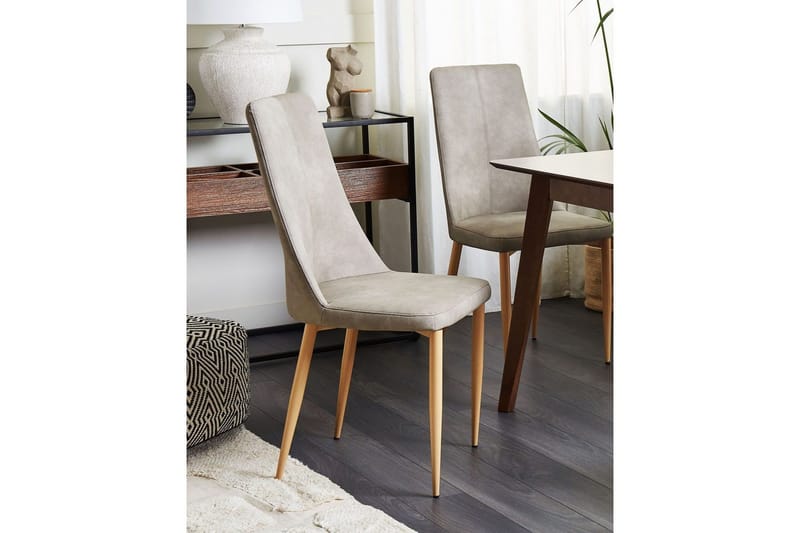 Setti kahdesta ruokatuolista Clayton - Harmaa, Vaalea puu, Harmaa, vaalea puu - Huonekalut - Tuoli & nojatuoli - Ruokapöydän tuolit