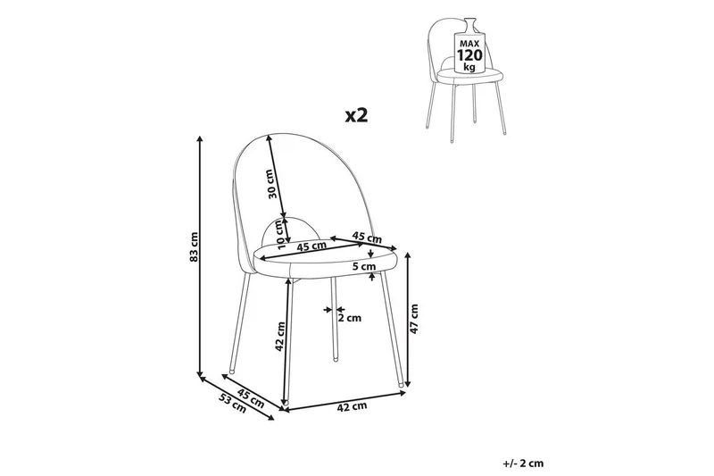 Setti kahdesta ruokatuolista Covelo - Musta - Huonekalut - Tuoli & nojatuoli - Ruokapöydän tuolit
