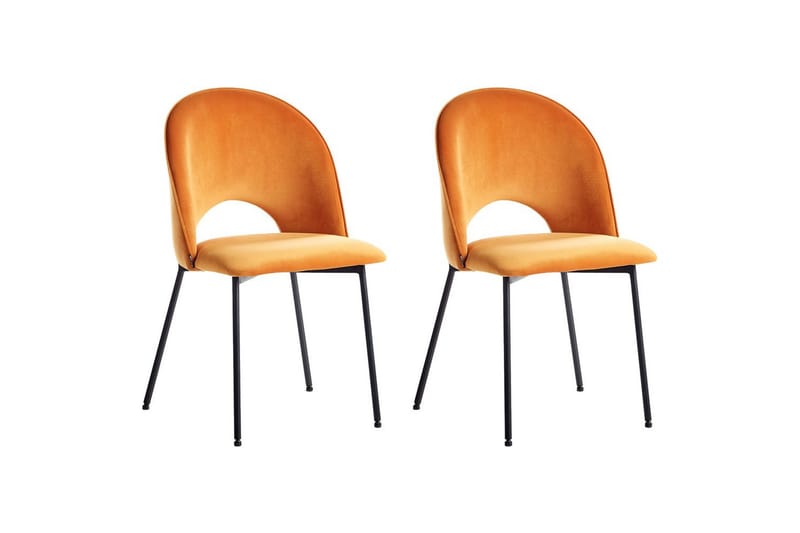 Setti kahdesta ruokatuolista Covelo, Oranssi, musta