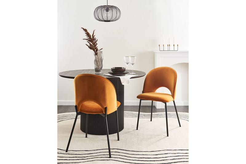 Setti kahdesta ruokatuolista Covelo - Oranssi, musta - Huonekalut - Tuoli & nojatuoli - Ruokapöydän tuolit