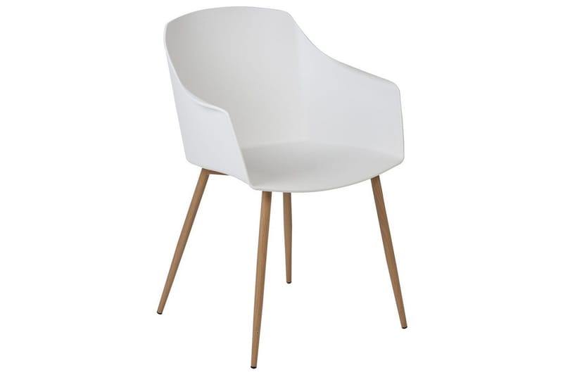 Setti kahdesta ruokatuolista Fonda ll - Valkoinen, Vaalea Puu - Huonekalut - Tuoli & nojatuoli - Ruokapöydän tuolit