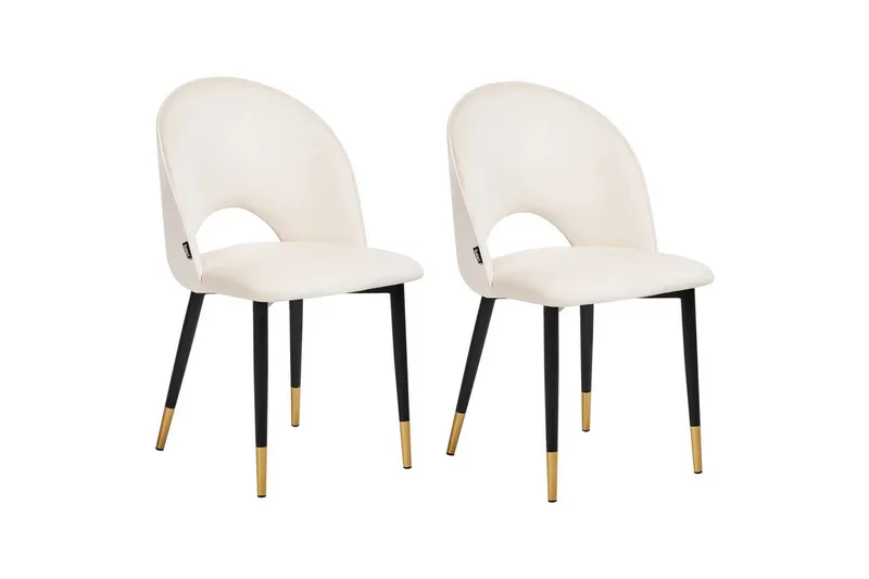 Setti kahdesta ruokatuolista Magalia, Beige, musta, kulta