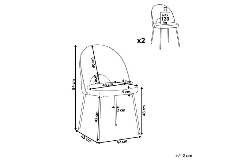 Setti kahdesta ruokatuolista Magalia - Beige, musta, kulta - Huonekalut - Tuoli & nojatuoli - Ruokapöydän tuolit