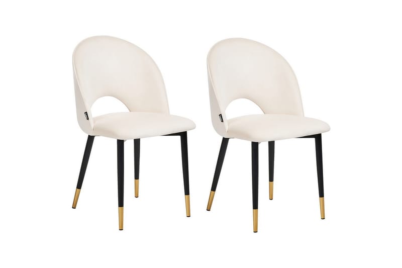 Setti kahdesta ruokatuolista Magalia, Beige, musta, kulta