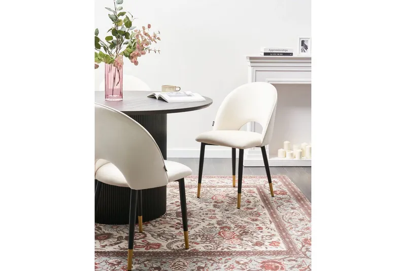 Setti kahdesta ruokatuolista Magalia - Beige, musta, kulta - Huonekalut - Tuoli & nojatuoli - Ruokapöydän tuolit