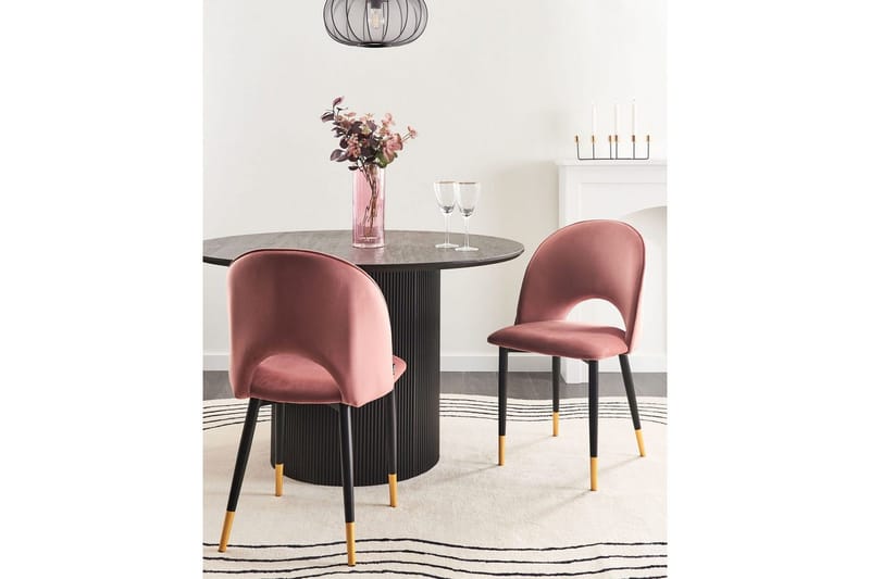 Setti kahdesta ruokatuolista Magalia - Rosa, Musta, Kulta - Huonekalut - Tuoli & nojatuoli - Ruokapöydän tuolit