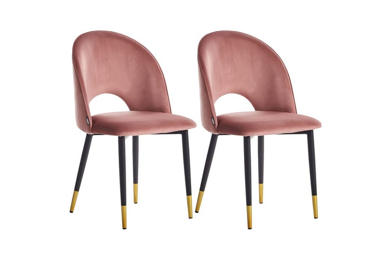 Setti kahdesta ruokatuolista Magalia - Rosa, Musta, Kulta - Huonekalut - Tuoli & nojatuoli - Ruokapöydän tuolit
