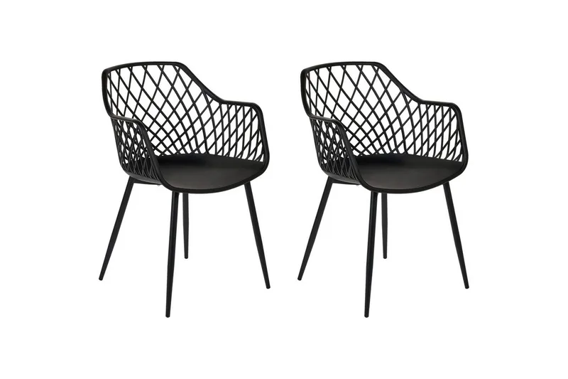 Setti kahdesta ruokatuolista Nashua ll - Musta - Huonekalut - Tuoli & nojatuoli - Ruokapöydän tuolit