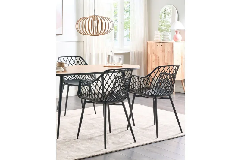 Setti kahdesta ruokatuolista Nashua ll - Musta - Huonekalut - Tuoli & nojatuoli - Ruokapöydän tuolit