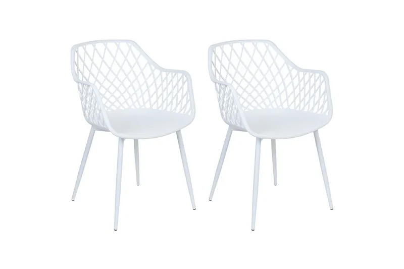 Setti kahdesta ruokatuolista Nashua ll, Valkoinen