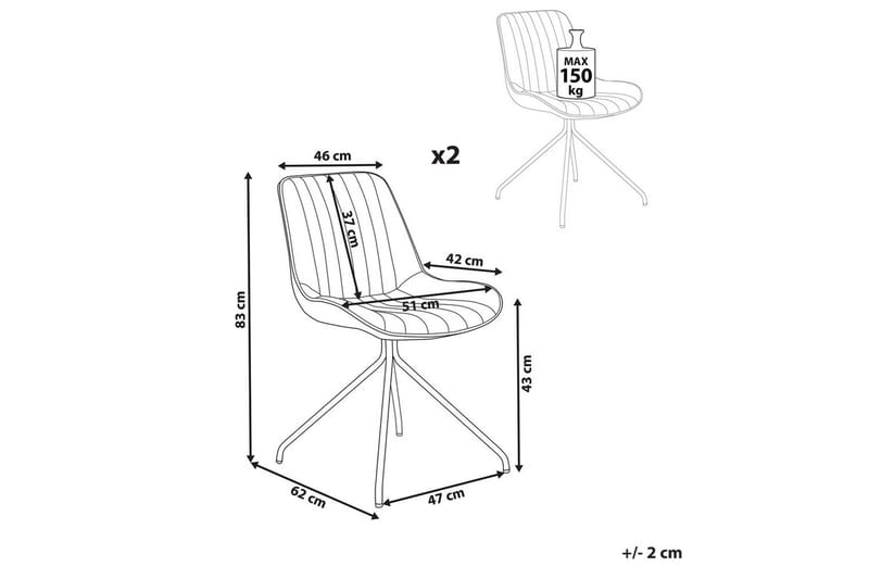 Setti kahdesta ruokatuolista Navasota - Vihreä, musta - Huonekalut - Tuoli & nojatuoli - Ruokapöydän tuolit