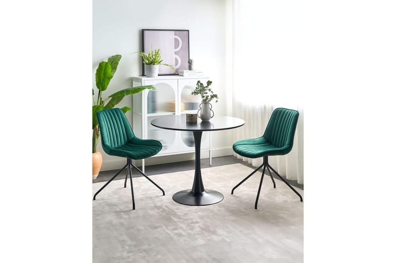 Setti kahdesta ruokatuolista Navasota - Vihreä, musta - Huonekalut - Tuoli & nojatuoli - Ruokapöydän tuolit