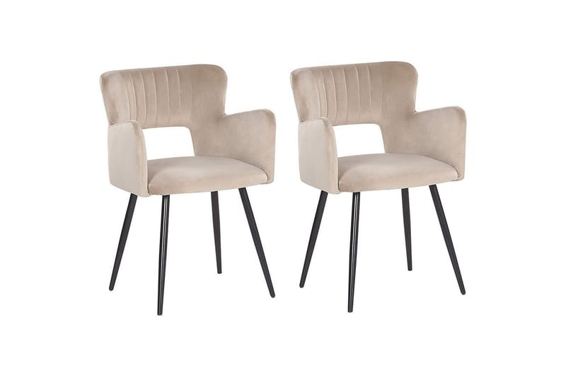 Setti kahdesta ruokatuolista Sanilac - Beige, musta, taupe - Huonekalut - Tuoli & nojatuoli - Ruokapöydän tuolit