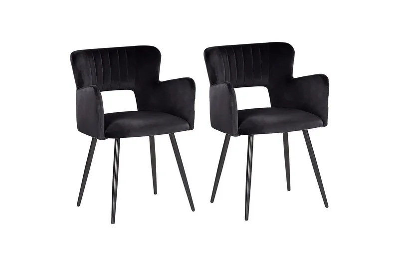 Setti kahdesta ruokatuolista Sanilac - Musta - Huonekalut - Tuoli & nojatuoli - Ruokapöydän tuolit