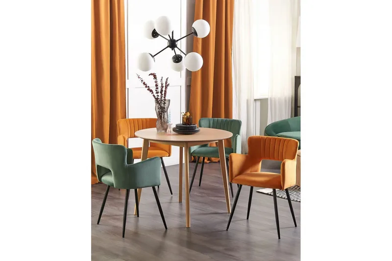 Setti kahdesta ruokatuolista Sanilac - Oranssi, musta - Huonekalut - Tuoli & nojatuoli - Ruokapöydän tuolit