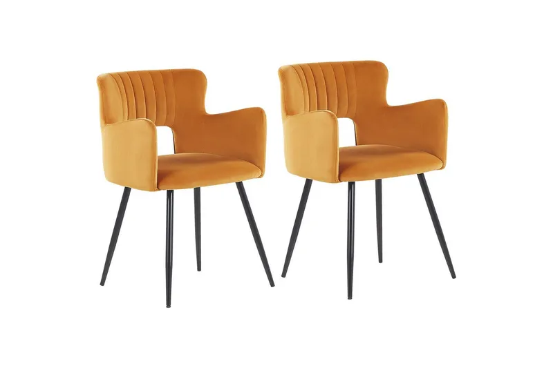 Setti kahdesta ruokatuolista Sanilac, Oranssi, musta