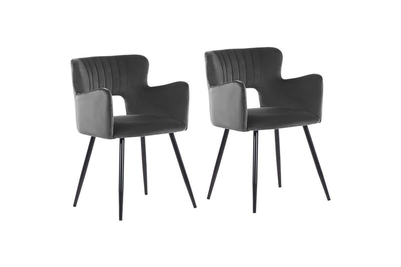 Setti kahdesta ruokatuolista Sanilac - Tummanharmaa, musta - Huonekalut - Tuoli & nojatuoli - Ruokapöydän tuolit