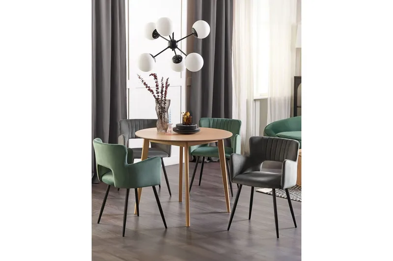 Setti kahdesta ruokatuolista Sanilac - Tummanharmaa, musta - Huonekalut - Tuoli & nojatuoli - Ruokapöydän tuolit