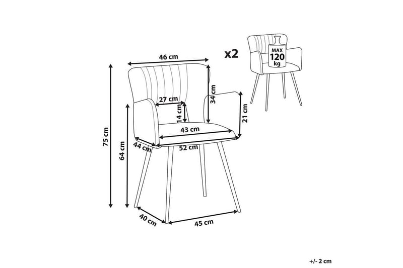 Setti kahdesta ruokatuolista Sanilac - Vaaleansininen, Musta - Huonekalut - Tuoli & nojatuoli - Ruokapöydän tuolit