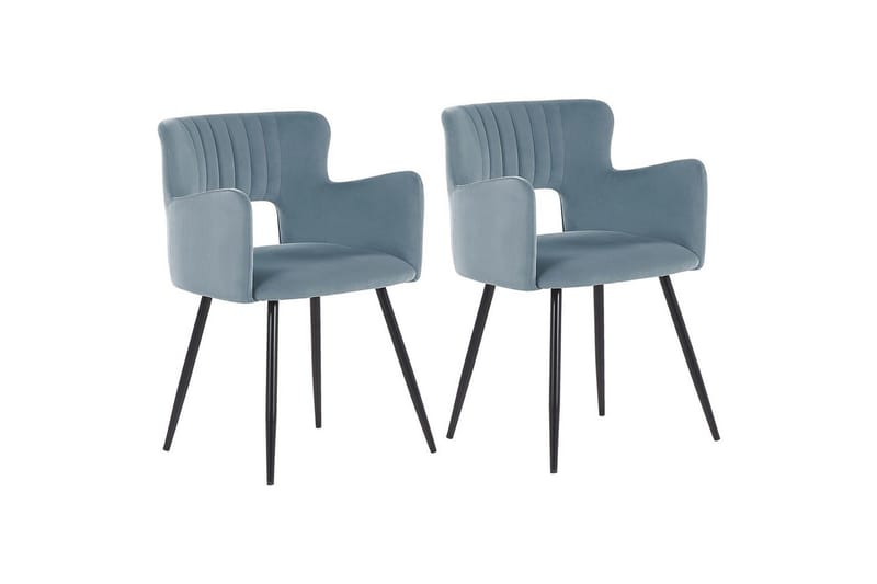 Setti kahdesta ruokatuolista Sanilac - Vaaleansininen, Musta - Huonekalut - Tuoli & nojatuoli - Ruokapöydän tuolit