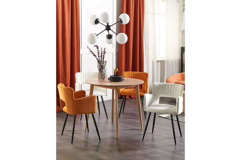 Setti kahdesta ruokatuolista Sanilac - Valkoinen, Musta - Huonekalut - Tuoli & nojatuoli - Ruokapöydän tuolit