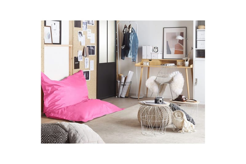 Sittsäck Beliani Fuzzy Beige, brun, 140x180x20 cm Pink - Huonekalut - Tuoli & nojatuoli - Säkkituoli
