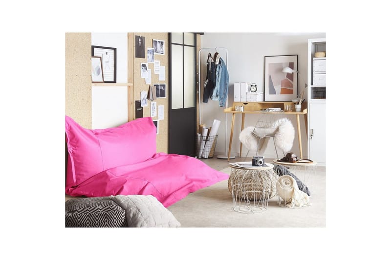 Sittsäck Beliani Fuzzy Blå, 180x230x20 cm Pink - Huonekalut - Tuoli & nojatuoli - Säkkituoli