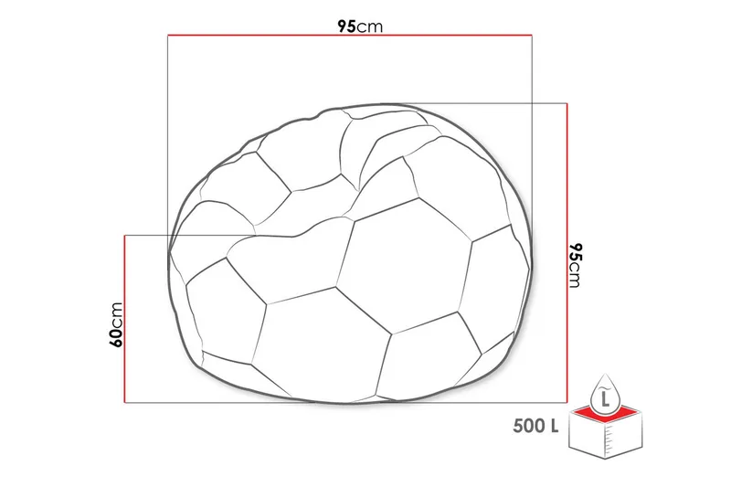 Svalliden Säkkituoli 95 cm - Valkoinen / Musta - Huonekalut - Tuoli & nojatuoli - Säkkituoli